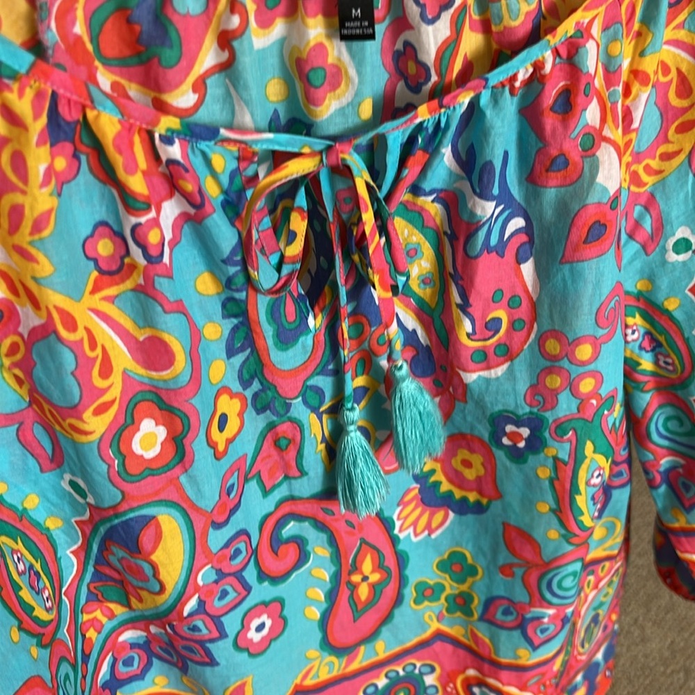 Talbots multicolor tie-front tunic - Picture 9 of 15